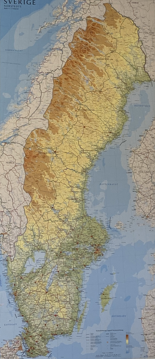 Sverigekarta med pins där R1 utbildar